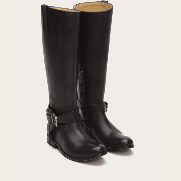 Frye Shoes - NWB Frye Melissa Tall Knee High Knotted Buckle Leather Riding Boot Black 6